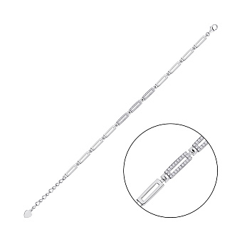 Фото Серебряный браслет с белыми фианитами (арт. 7509/3566)