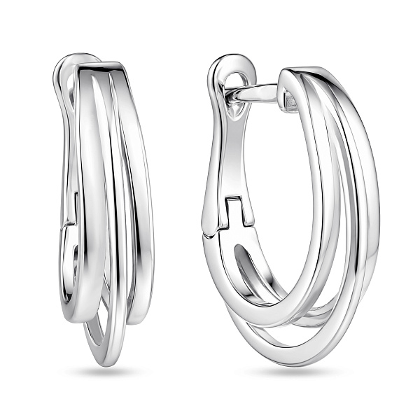 Серебряные серьги без камней (арт. 7502/10435) – изображение 1