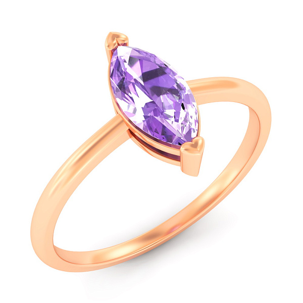 Каблучка з червоного золота з аметистом (арт. 141233Па) – зображення 1