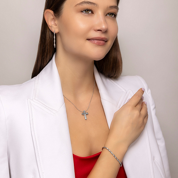 Серьги из белого золота Francelli (арт. 1091678б) – изображение 4