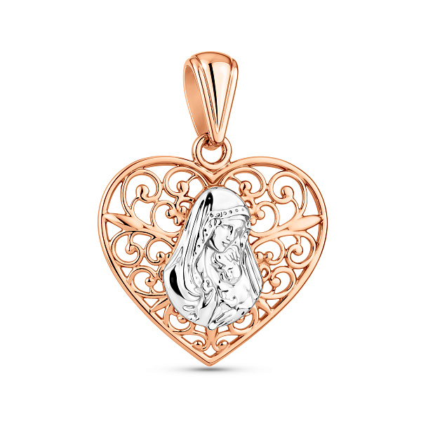 Золотая ладанка Божья Матерь с младенцем (арт. 440929кб) – изображение 1