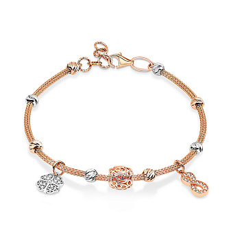 Золотой браслет с белыми фианитами (арт. 322978кбП2)