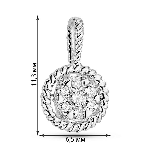 Кулон из белого золота с бриллиантами (арт. П341678010б) – изображение 2