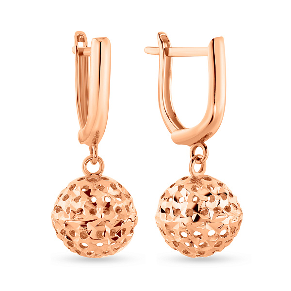 Серьги-подвески из красного золота (арт. 107465) – изображение 1