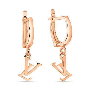 Серьги-подвески из красного золота (арт. 108697)