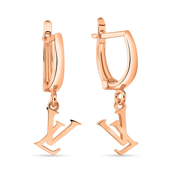 Серьги-подвески из красного золота (арт. 108697) – изображение 1