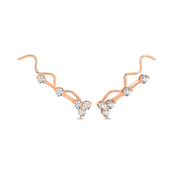 Золоті сережки клаймбери з фіанітами (арт. 110199) – зображення 1