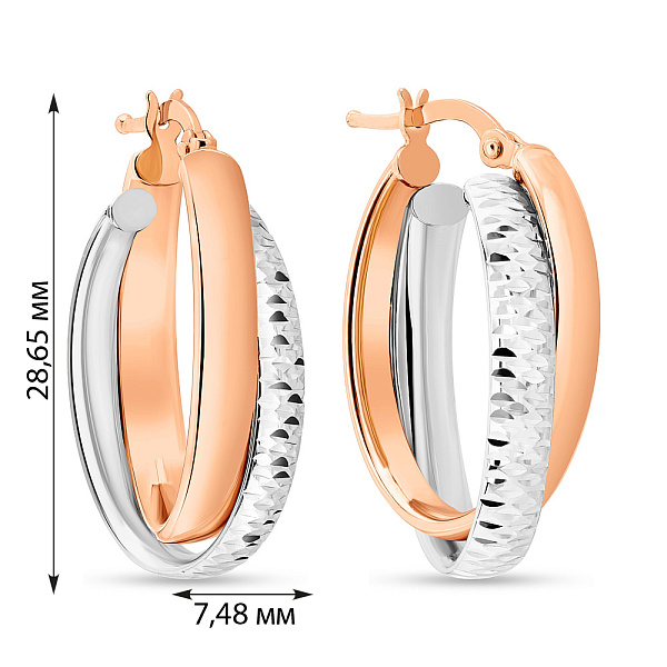 Серьги-кольца из комбинированного золота (арт. 108675/25кб) – изображение 2