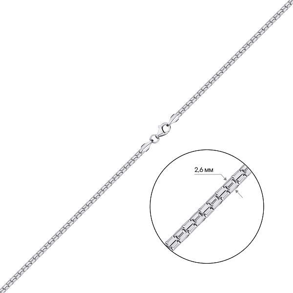 Ланцюжок срібний плетіння попкорн (арт. 03021407) – зображення 2