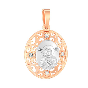 Золотая ладанка-иконка Божия Матерь «Владимирская» (арт. 440617)