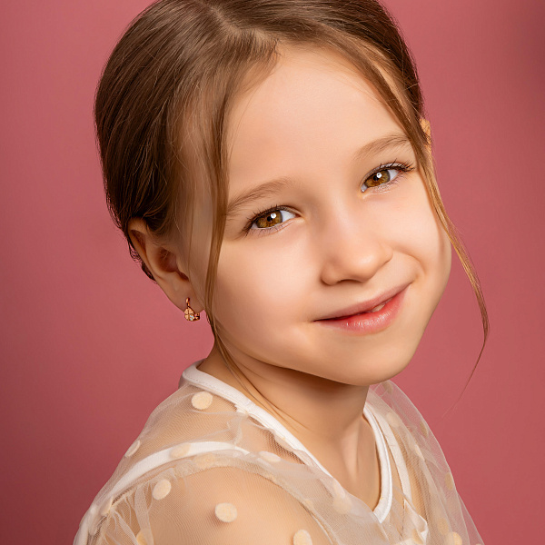 Золотые серьги Клевер с фианитами  (арт. 109430) – изображение 3