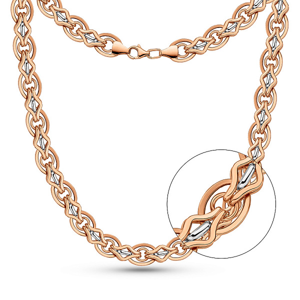 Колье из красного золота с родированием (арт. 352242р) – изображение 1