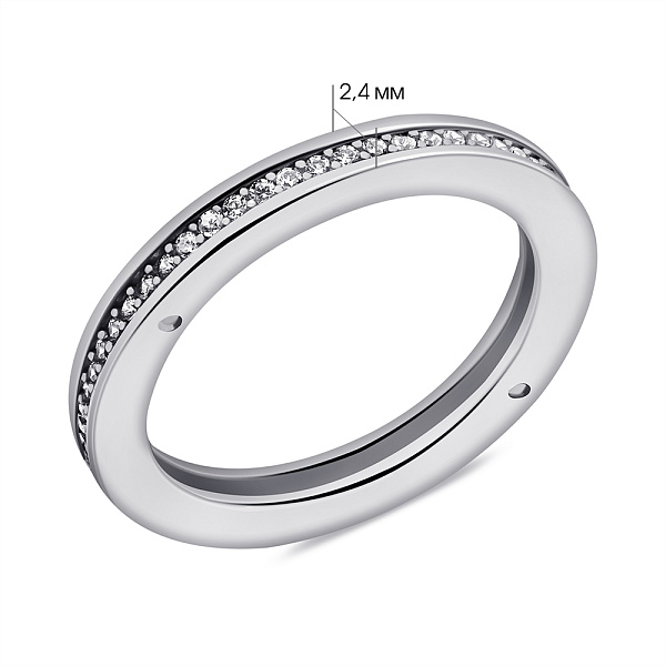 Серебряное кольцо с дорожкой из фианитов (арт. 7501/6455) – изображение 2
