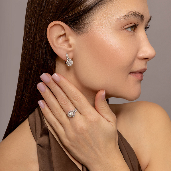 Золотые серьги с бриллиантами (арт. 2192181202) – изображение 4