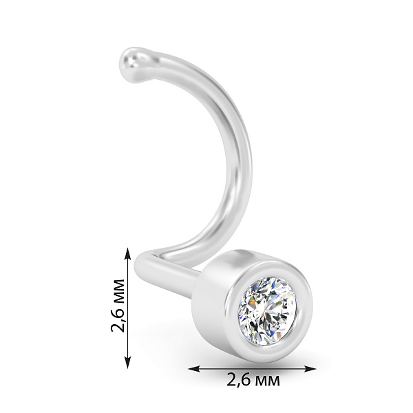 Золотой пирсинг с бриллиантом (арт. Н011848б) – изображение 2
