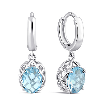 Серебряные серьги-конго с топазами (арт. 7502/2179245Пг)