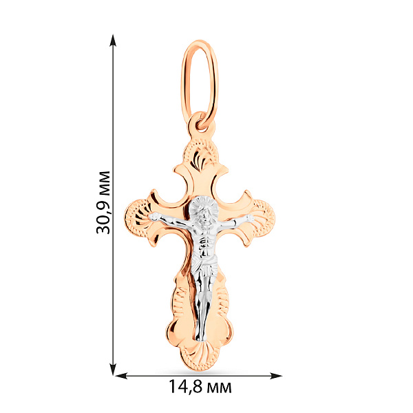 Золотий хрестик з розп'яттям (арт. 512702) – зображення 3
