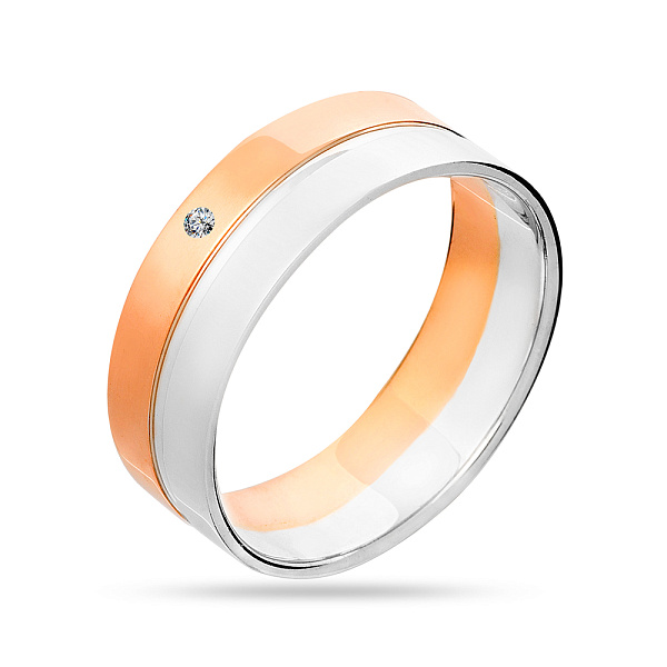 Обручальное кольцо с бриллиантом из золота (арт. К239193/1) – изображение 1