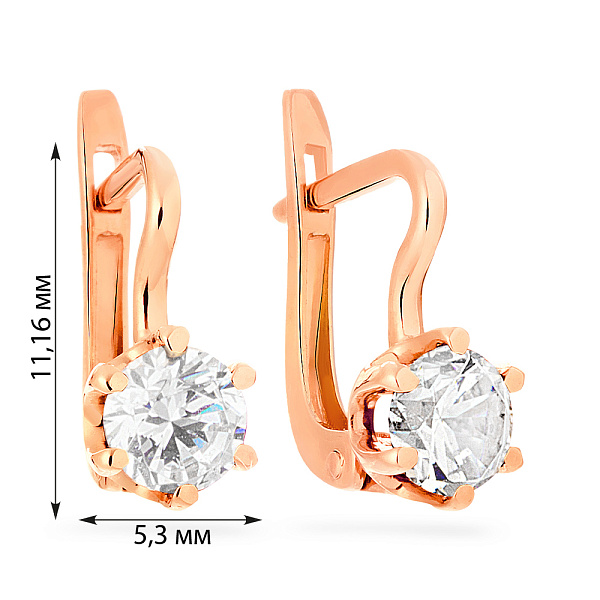 Дитячі золоті сережки з фіанітами (арт. 110449) – зображення 2