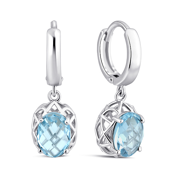 Серебряные серьги-конго с топазами (арт. 7502/2179245Пг) – изображение 1