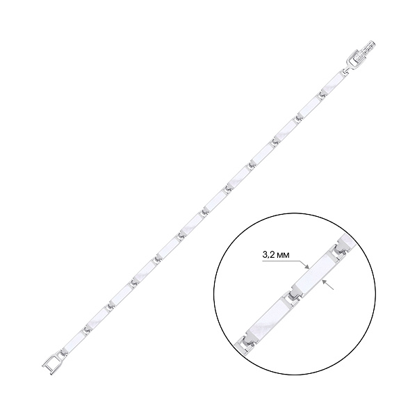 Серебряный браслет с перламутром (арт. 7509/3835п) – изображение 2