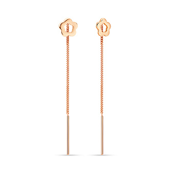 Золотые серьги-цепочки «Цветы» (арт. 105064)