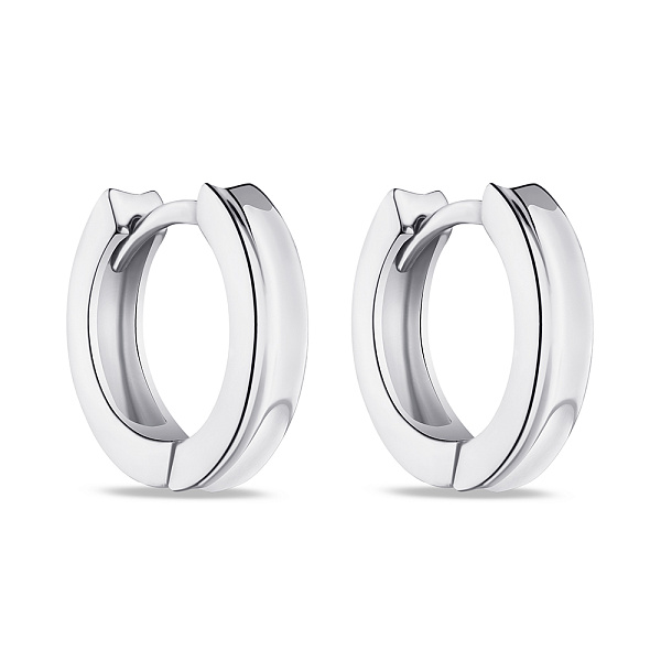 Серебряные серьги-кольца без камней (арт. 7502/9151/15) – изображение 1