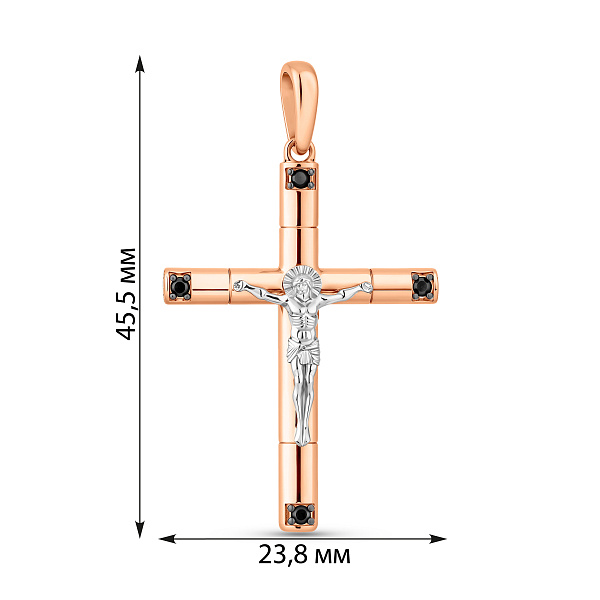 Золотий хрестик з фіанітами (арт. 501759ч) – зображення 2