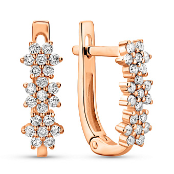 Фото Золоті сережки з діамантами  (арт. С011218030)