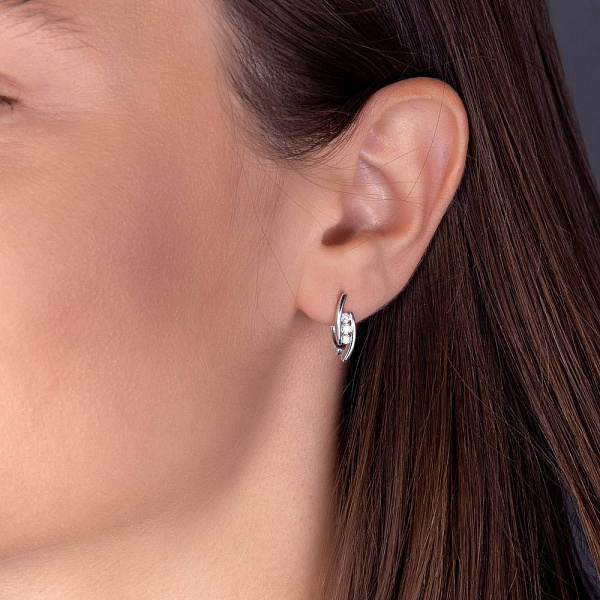 Серьги из белого золота с бриллиантами (арт. С011535020б) – изображение 2