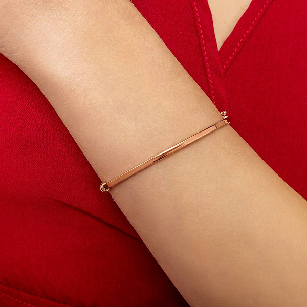 Жесткий браслет из красного золота (арт. 326696/2) – изображение 2