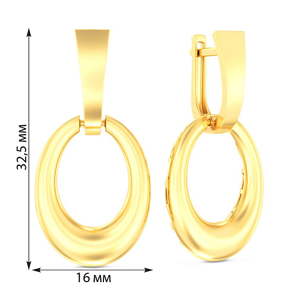 Сережки з жовтого золота (арт. 111329ж) – зображення 2