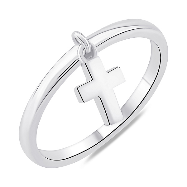 Серебряное кольцо с крестиком без камней (арт. 7501/6955) – изображение 1