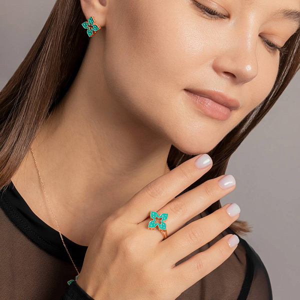 Серьги из красного золота с эмалью (арт. 1091580/15ебрз) – изображение 4