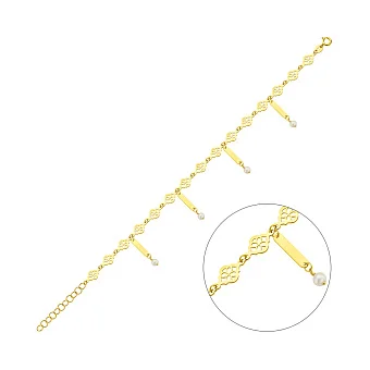 Золотий браслет Francelli з перлинами (арт. 3261049жпрлб)