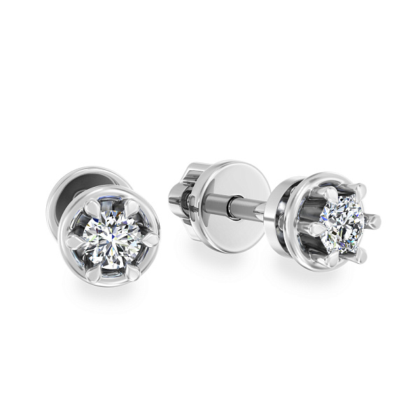 Золотые серьги пусеты с фианитом (арт. 110405б) – изображение 1