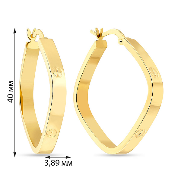 Серьги кольца из желтого золота (арт. 108663/40ж) – изображение 5