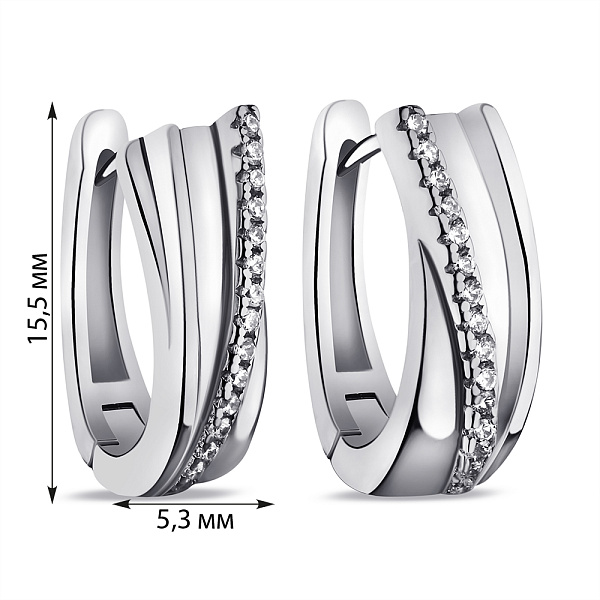Серебряные серьги с фианитами (арт. 7502/9629) – изображение 2