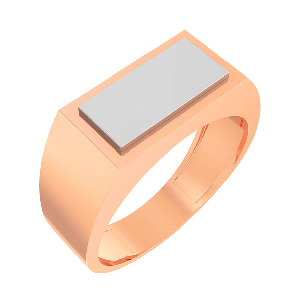 Печатка из комбинированного золота (арт. 170049кб) – изображение 1