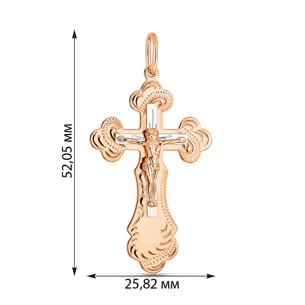 Золотий хрестик з розп'яттям (арт. 525901) – зображення 3