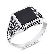 Срібний перстень з оніксом (арт. 7906/0637.10о)