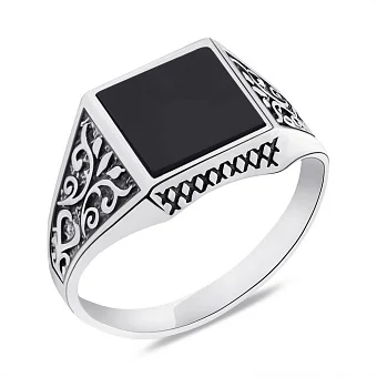 Срібний перстень з оніксом (арт. 7906/0637.10о)