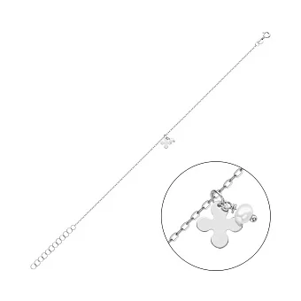 Золотий браслет з перлиною (арт. 326929бпрлб)