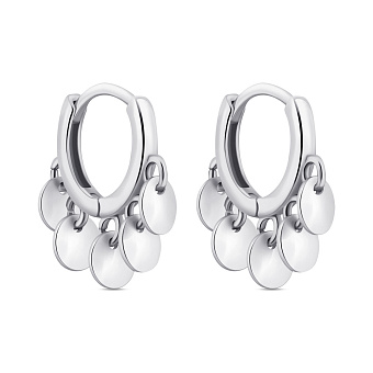 Серьги-кольца из серебра без камней (арт. 7502/9579/10)