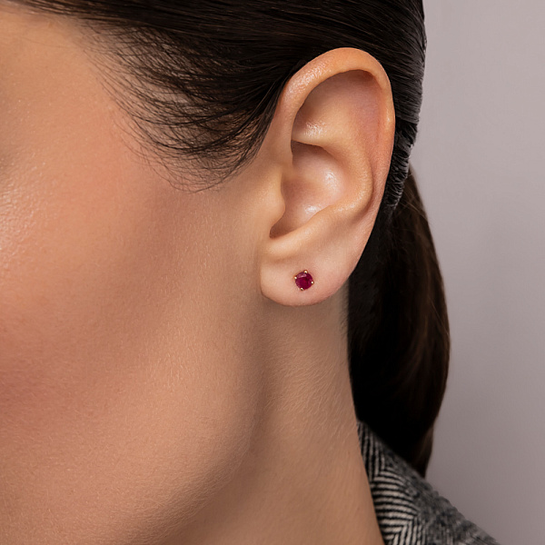 Золотые серьги с рубином (арт. 111251Пр) – изображение 3