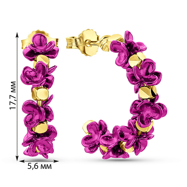 Сережки-пусети Francelli з жовтого золота (арт. 1091267жмлн) – зображення 4