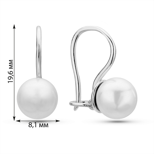 Серебряные серьги с жемчугом (арт. 7502/С2Ж/831) – изображение 2