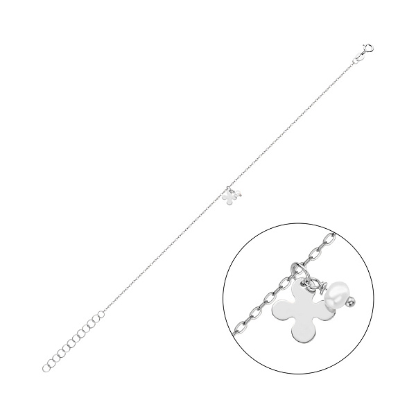 Золотой браслет с жемчугом (арт. 326929бпрлб) – изображение 1