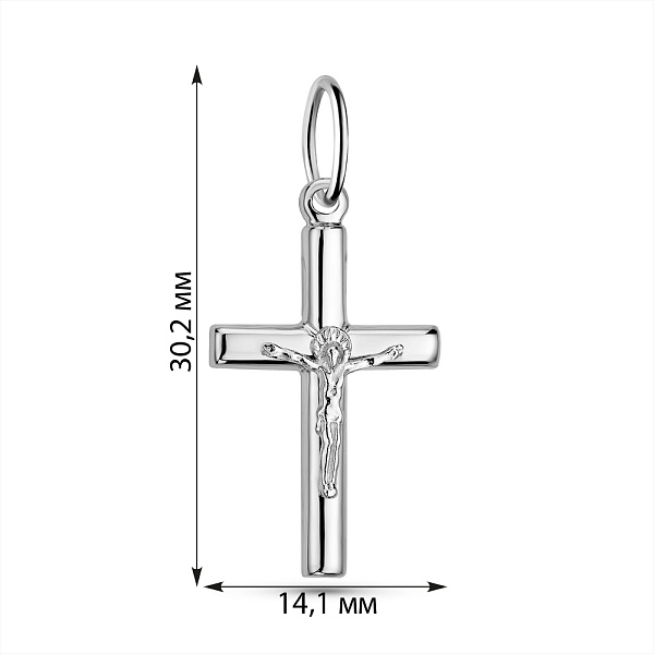 Срібний хрестик без каменів (арт. 7504/2-6040.0.2) – зображення 2