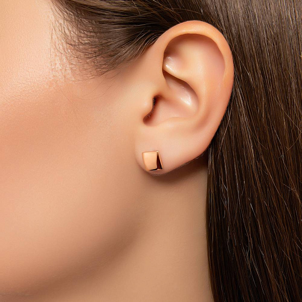 Сережки-пусети з червоного золота (арт. 107229) – зображення 2